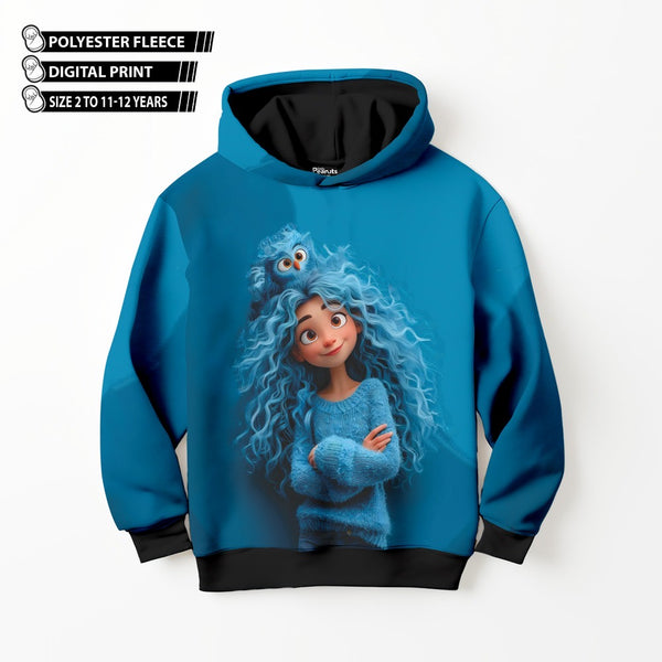 DIGITAL POLYESTER HOODIE - BLUE WHIMSY