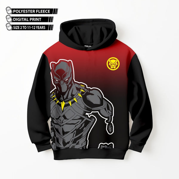 DIGITAL POLYESTER HOODIE - RED GRADIENT BLACK PANTHER