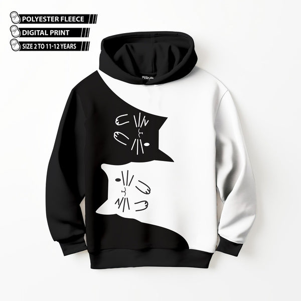 DIGITAL POLYESTER HOODIE - TWO TONE CAT