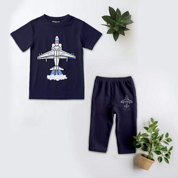 Kids Soft Cotton Aeroplane Pajama Suit