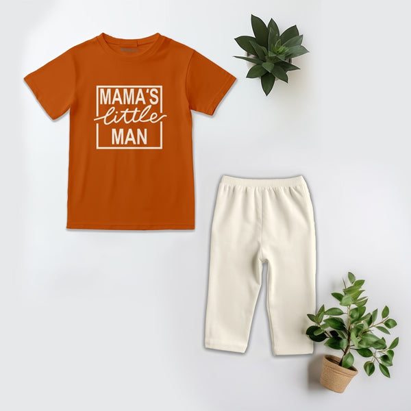 Kids Soft Cotton Mama's Little Man Pajama Suit