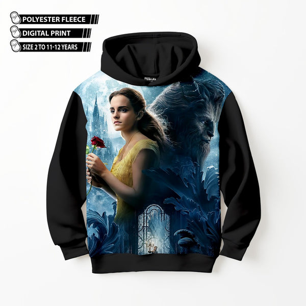 DIGITAL POLYESTER HOODIE - BEAUTY & THE BEAST