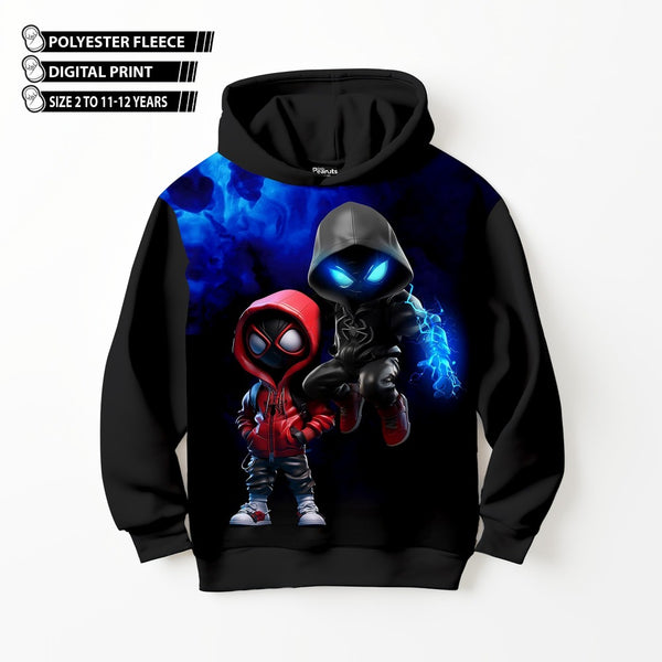 DIGITAL POLYESTER HOODIE - MINI BLACK & RED SPIDERMAN