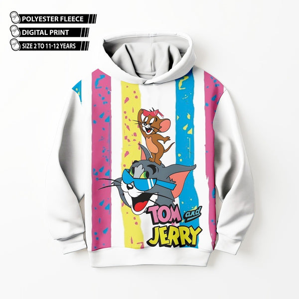 DIGITAL POLYESTER HOODIE - TOM & JERRY RAINBOW