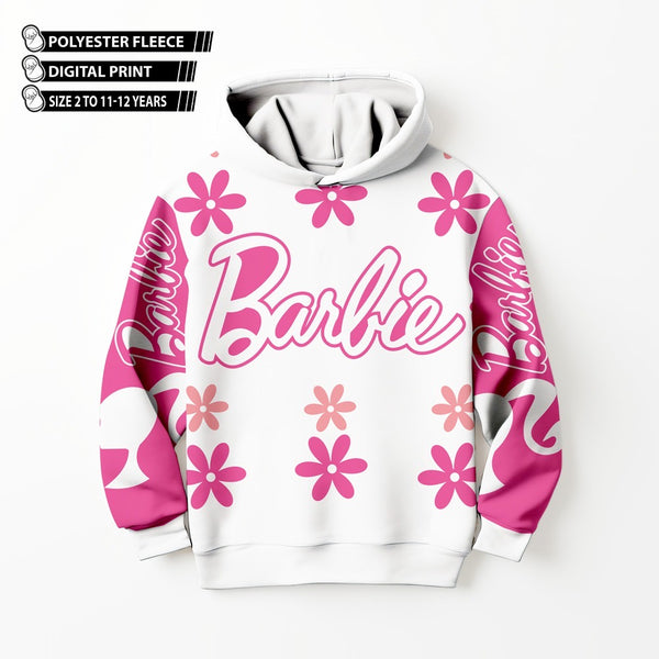 DIGITAL POLYESTER HOODIE - BARBIE FLOWERS