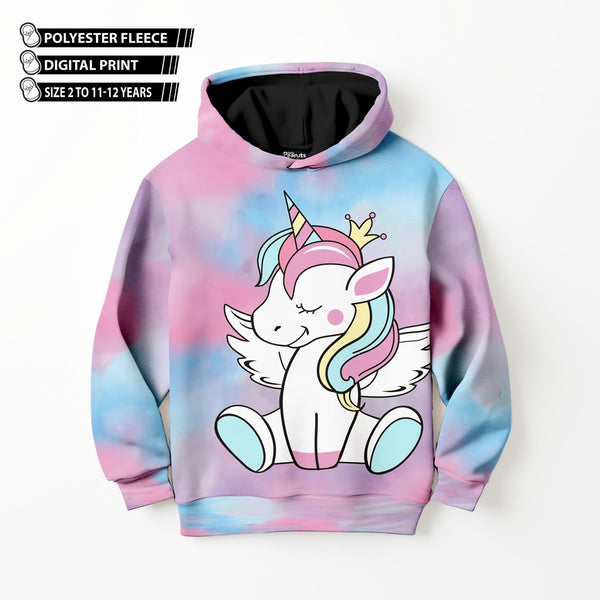 DIGITAL POLYESTER HOODIE - TIE DYE UNICORN