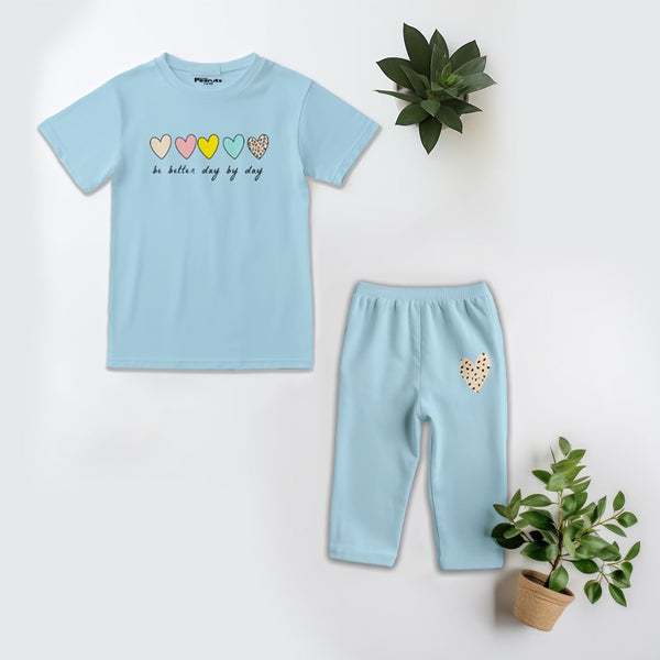 Kids Soft Cotton Hearts Pajama Suit