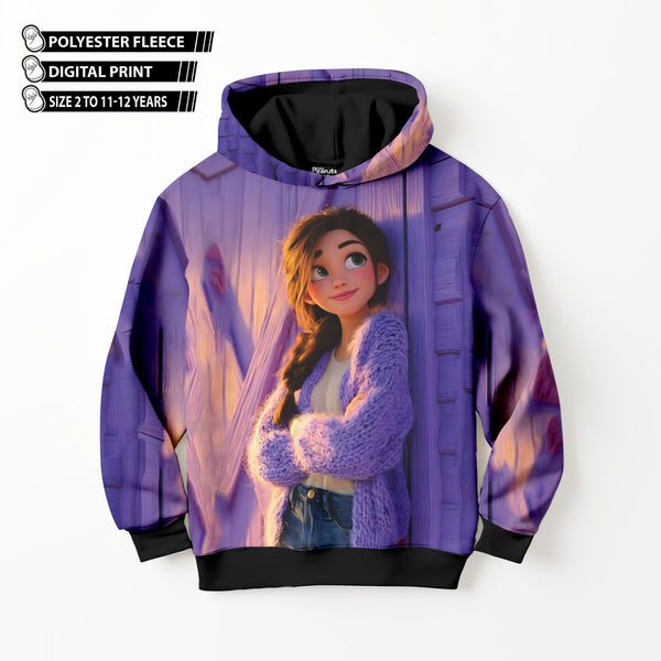 DIGITAL POLYESTER HOODIE - LILAC CHARM RAPUNZEL