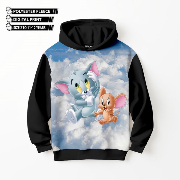 DIGITAL POLYESTER HOODIE - TOM & JERRY ON CLOUDS
