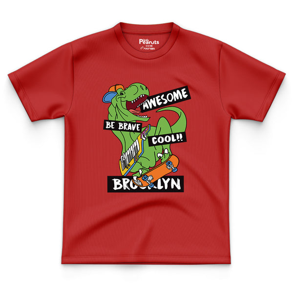 COTTON - DINO AWESOME BE BRAVE TEE