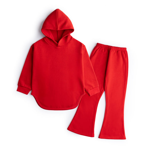 BASIC RED - WIDE LEG TRACKSUIT