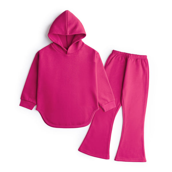 BASIC SHOCKING PINK - WIDE LEG TRACKSUIT
