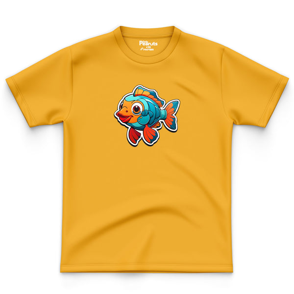 COTTON -  COLOURED FISH TEE