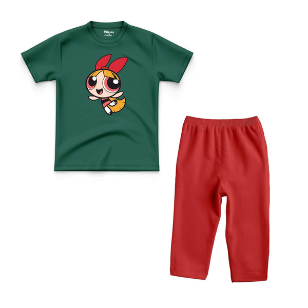 DTF PAJAMA SUIT - POWERPUFF RED