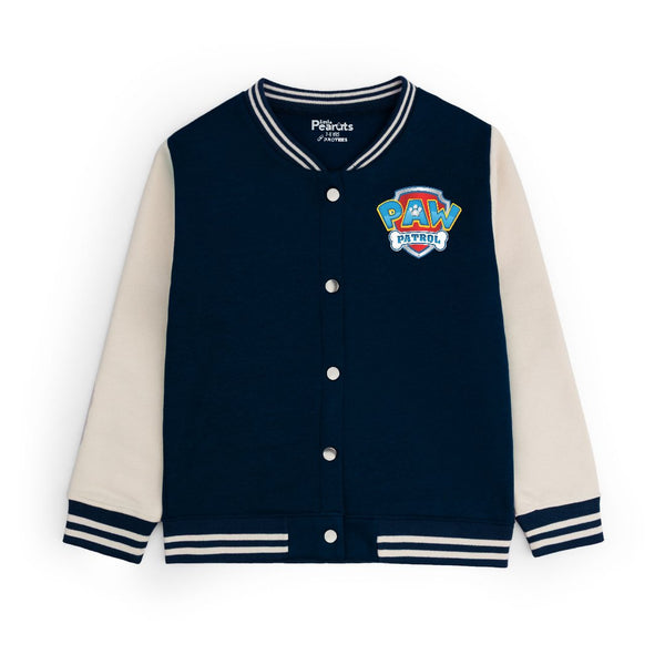 FLEECE BASEBALL JACKET - NAVY OFFWHITE PAW PATROL