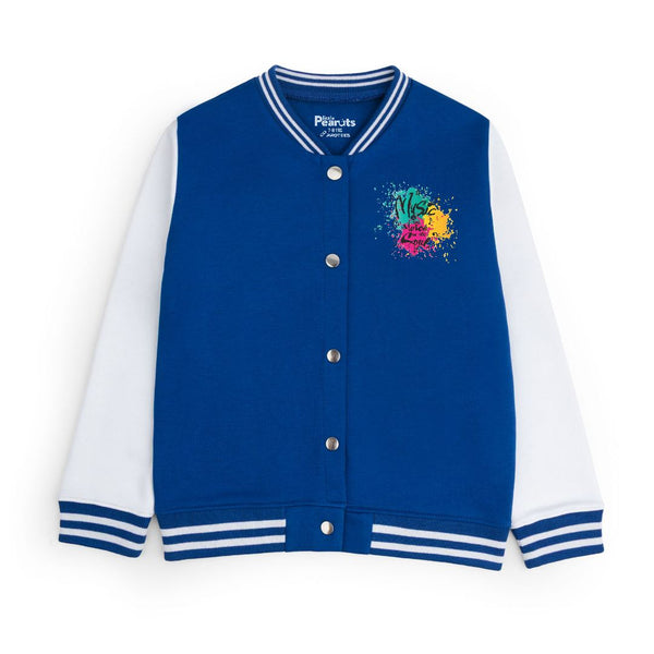 FLEECE BASEBALL JACKET - ROYAL WHITE MUSIC BOYS CAR