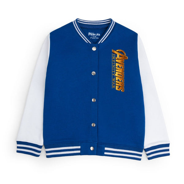 FLEECE BASEBALL JACKET - ROYAL WHITE AVENGERS INFINITY WAR