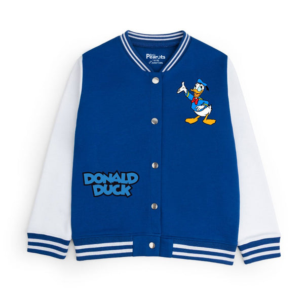 FLEECE BOMBER JACKET - ROYAL WHITE DONALD DUCK