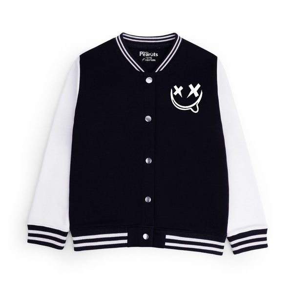 FLEECE BASEBALL JACKET - BLACK WHITE LOS ANGELES