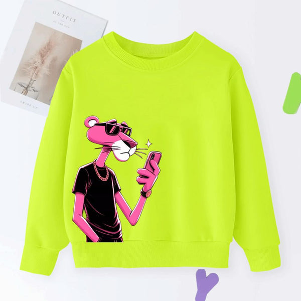 LEFTOVER DTF - SMARTPHONE ADDICT PINK PANTHER SWEATSHIRT