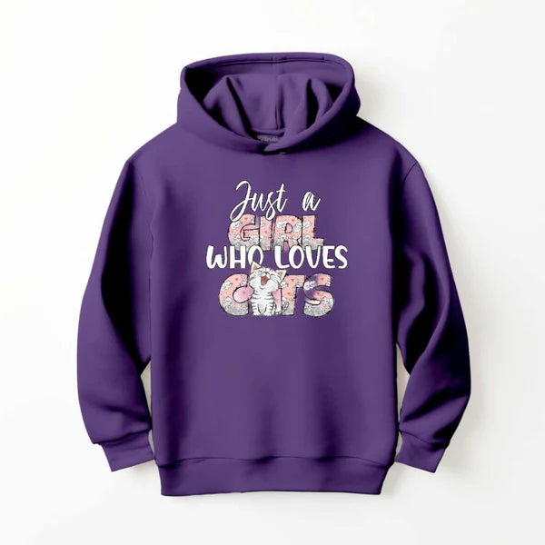 LEFTOVER DTF - GIRL LOVES A CATS HOODIE