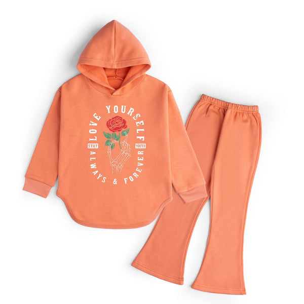 LOVE YOURSELF  (FLOWER)- WIDE LEG TRACKSUIT