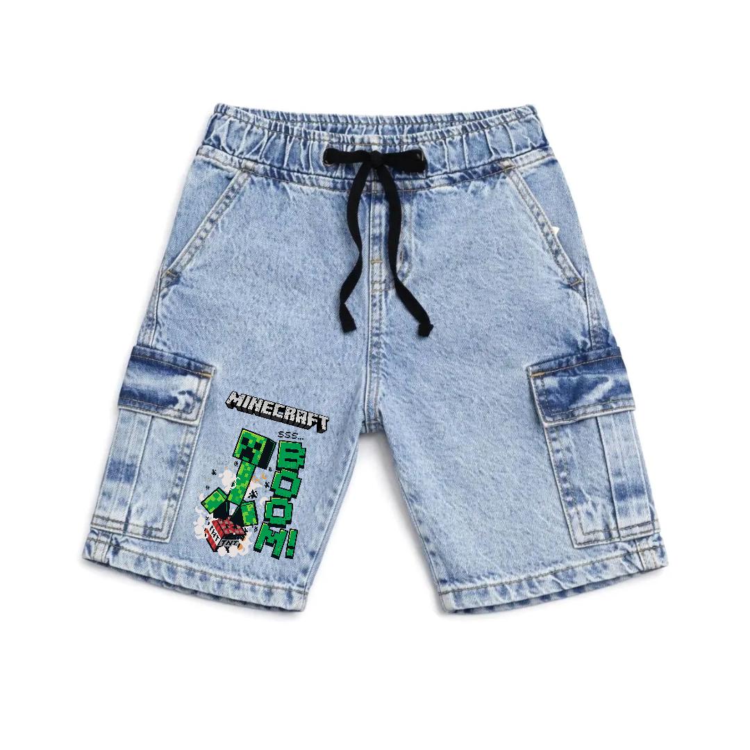 MINECRAFT BOOM - DENIM SHORTS – Little Peanuts
