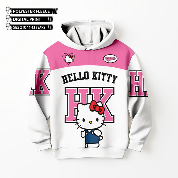 DIGITAL POLYESTER HOODIE - PINK HELLO KITTY