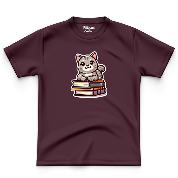 COTTON - CAT WITH BOOKS TEES