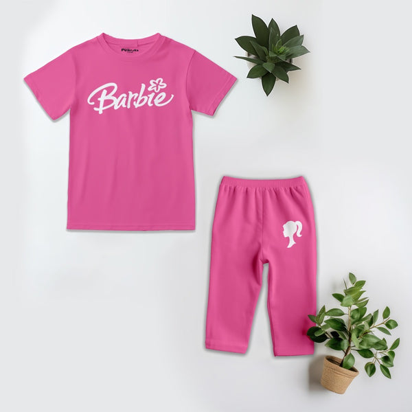 Kids Soft Cotton Barbie Pajama Suit