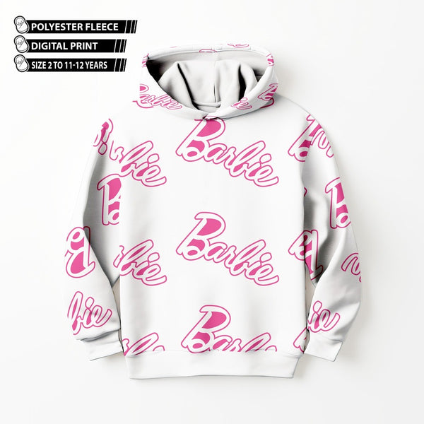 DIGITAL POLYESTER HOODIE - BARBIE WRITING