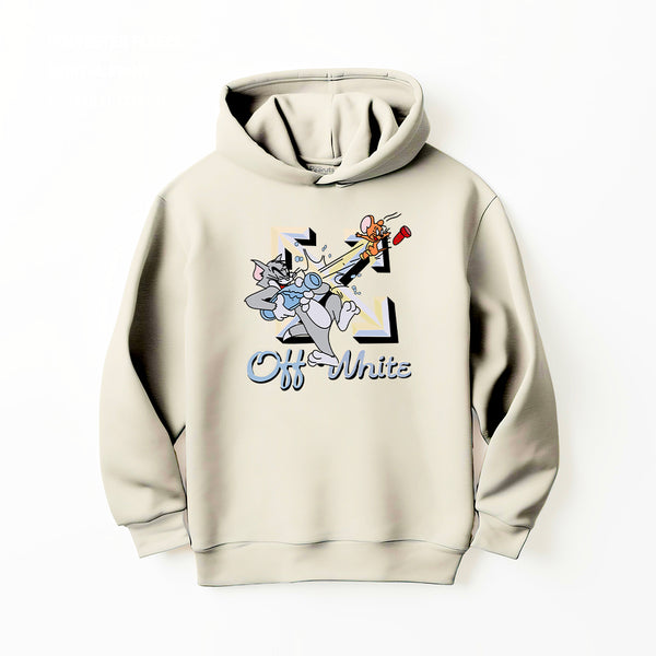 DTF TOM AND JERRY OFF WHITE   HOODIE
