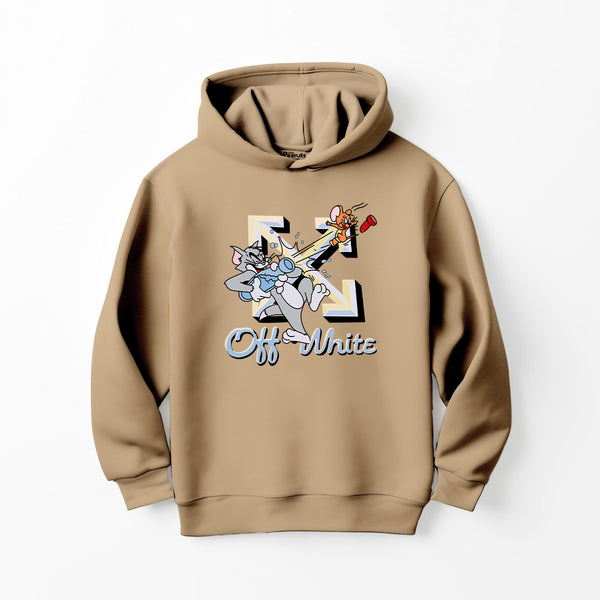 LEFTOVER DTF - TOM AND JERRY OFF WHITE HOODIE