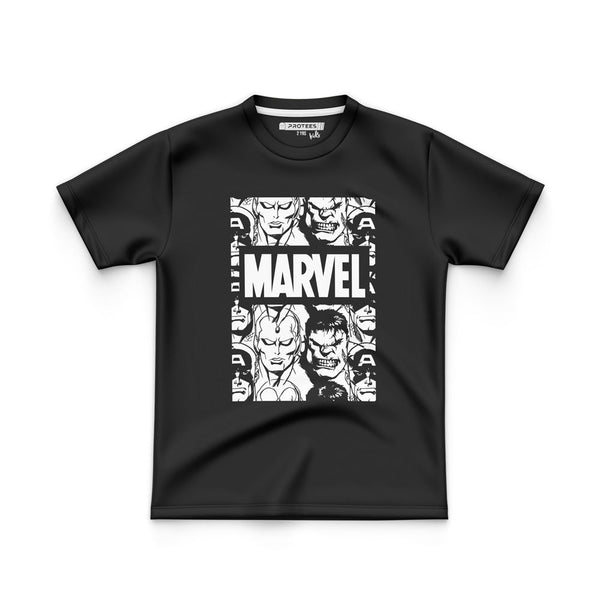JUNIOR COTTON - BLACK MARVEL TEE